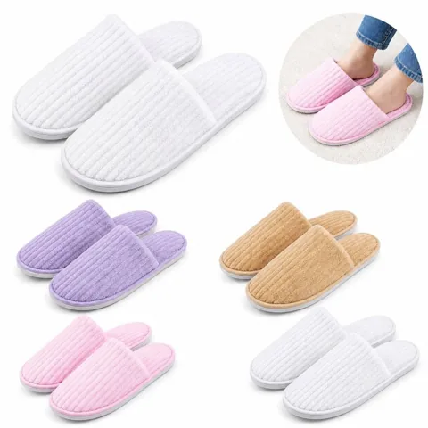Coral Fleece Washable Disposable Home Slippers with Added Functionality 2