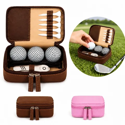 PU Golf Organizer Bag with Zippered Storage for Accessories 2