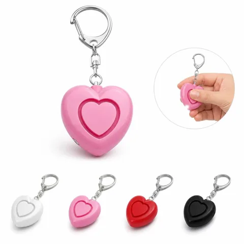 Heart-Shaped Alarm Keychain with Loud Pull-Pin Siren 2