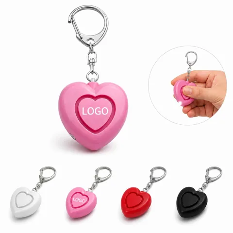 Heart-Shaped Alarm Keychain with Loud Pull-Pin Siren