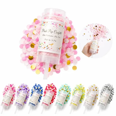 Customizable Push-Up Confetti Popper for Party Celebrations 2