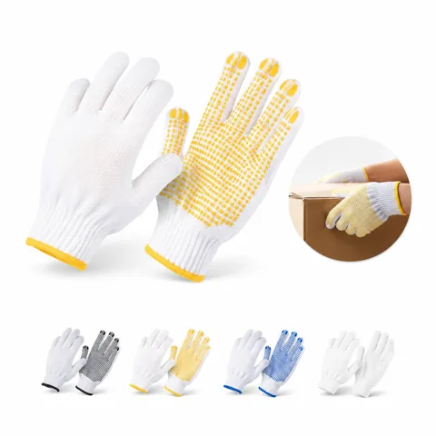 Anti-Slip Knitted PVC Dots Work Gloves for Grip 2