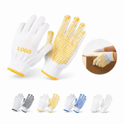 Anti-Slip Knitted PVC Dots Work Gloves for Grip