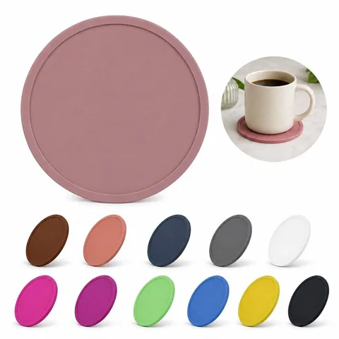 Custom Logo Silicone Coaster Non-Slip Absorbent Drink Mat 2