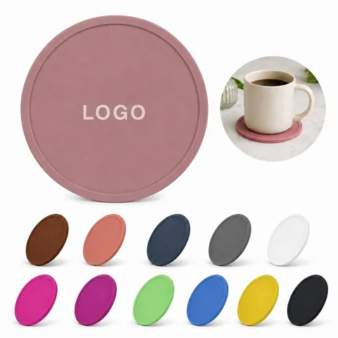 Custom Logo Silicone Coaster Non-Slip Absorbent Drink Mat