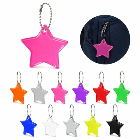 Reflective PVC Star Safety Keychain for Night Visibility 2