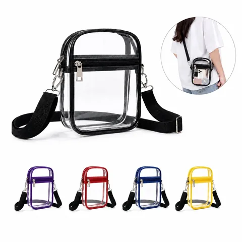 Clear PVC Cross-Body Bag with Adjustable Strap for Everyday 2
