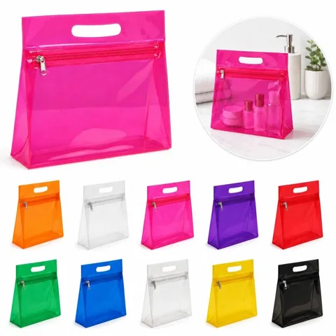 Clear PVC Cosmetic Bag with Durable Zipper, Waterproof 2