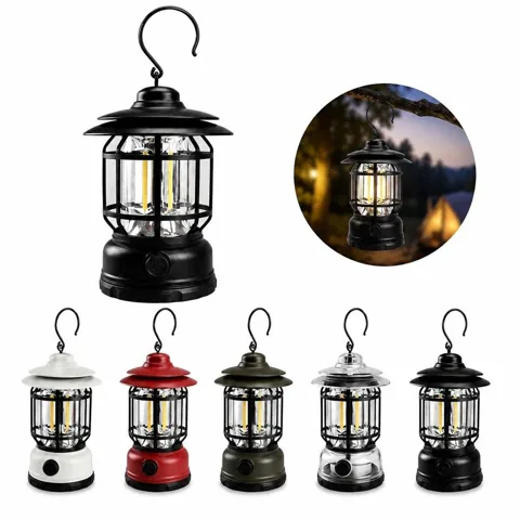 Retro Stepless Dimming Camping Lantern, Weather-Resistant 2