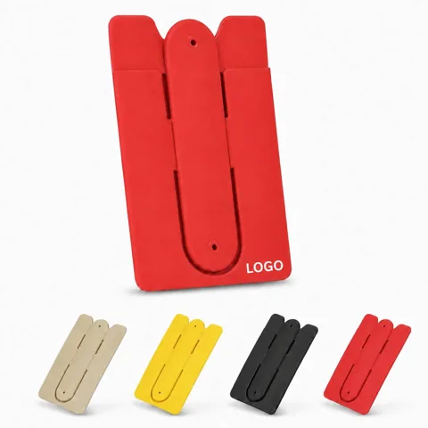 Adhesive Silicone Phone Stand Card Holder with Pocket for Everyday Use