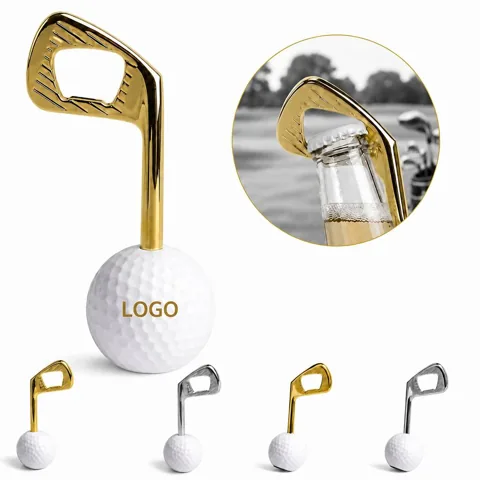 Stainless Steel Golf Bottle Opener with Clip for Bag & Keys