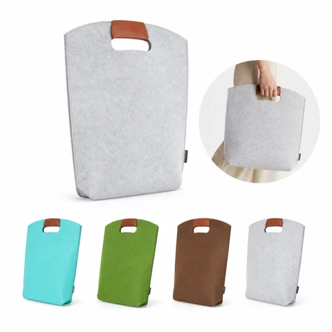 Felt Leather Executive Tote with Detachable Shoulder Strap 2