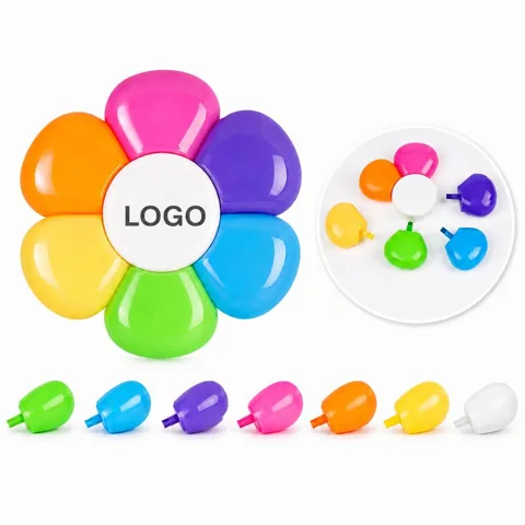 Multicolor Sunflower Highlighter, 6 Inch Flower-Shaped Glow