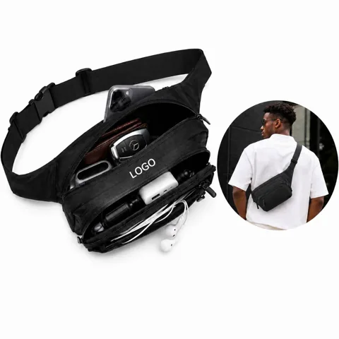 Multi-Pocket Waist Pack Bag with Adjustable Strap