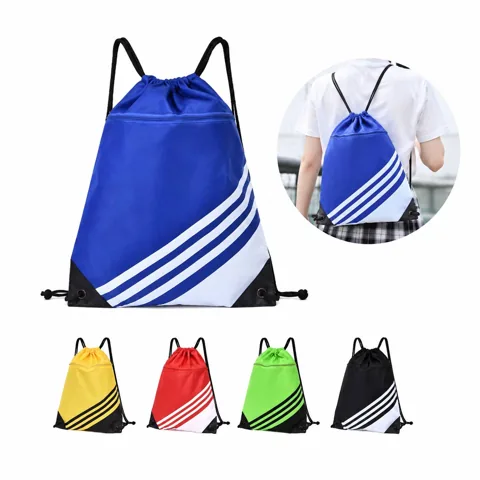 Waterproof Oxford Drawstring Bag with Zipper Pocket 2