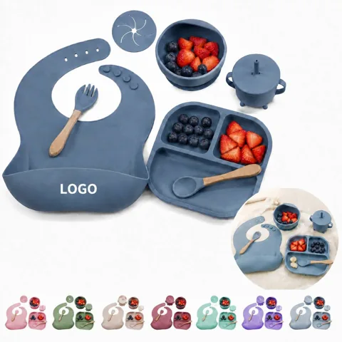 7-Piece Baby Suction Plate Bowls Set with Utensils