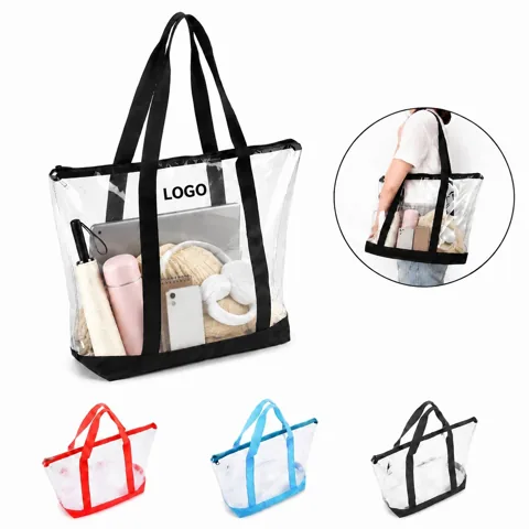 Clear PVC Tote Bag with Sturdy Handles for Everyday Use