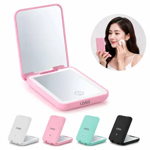 Rechargeable LED Compact Mirror with Adjustable Brightness