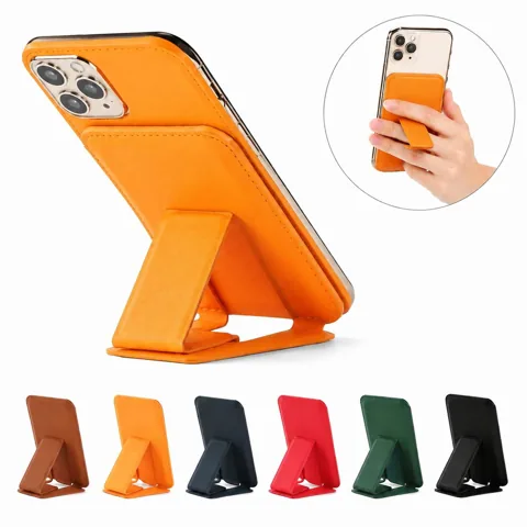 Foldable PU Leather Phone Stand with Card Slot 2