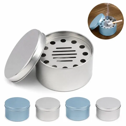 Detachable Iron Ashtray Container for Indoor Outdoor Use 2