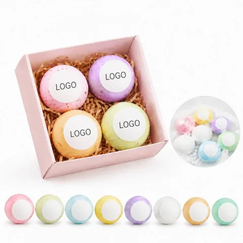 Organic Shea Butter Bath Bombs Gift Set, Handmade 4-Pack