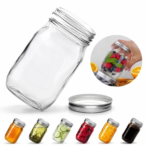 13 oz Clear Glass Jar Set with Airtight Lid 2