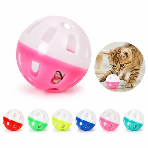 Colorful Bell Cat Balls - Interactive Plastic Toy with Added Functionality 2