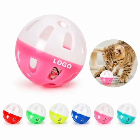 Colorful Bell Cat Balls - Interactive Plastic Toy with Added Functionality
