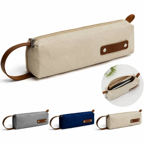 Portable Canvas Pencil Case with Ergonomic Handle 2