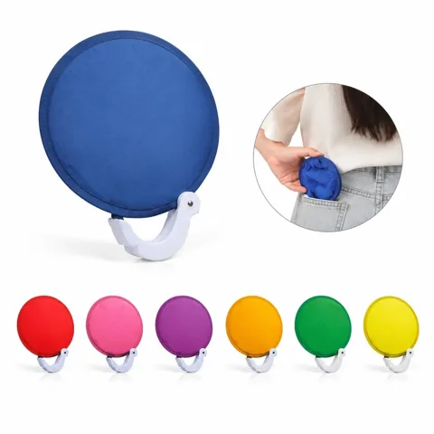Foldable Nylon Round Hand Fan for Portable Cooling 2
