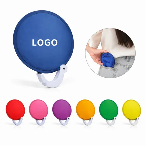 Foldable Nylon Round Hand Fan for Portable Cooling