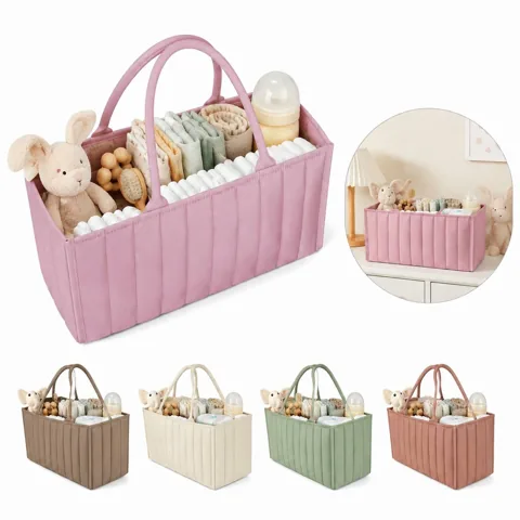 Baby Diaper Caddy Basket with Handles for Nursery 2