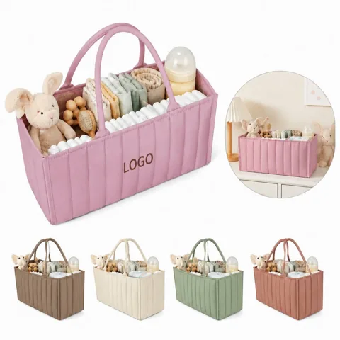 Baby Diaper Caddy Basket with Handles for Nursery