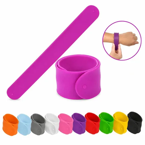 Flexible Silicone Slap Bracelet for Wrist, Solid Color 2