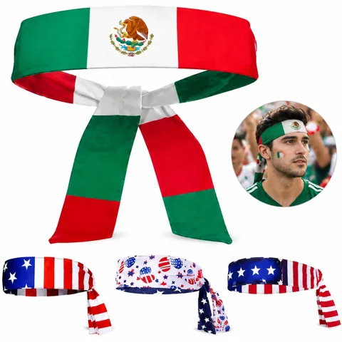 Custom Country Flag Tie Headband, Breathable Stretchy Sports 2