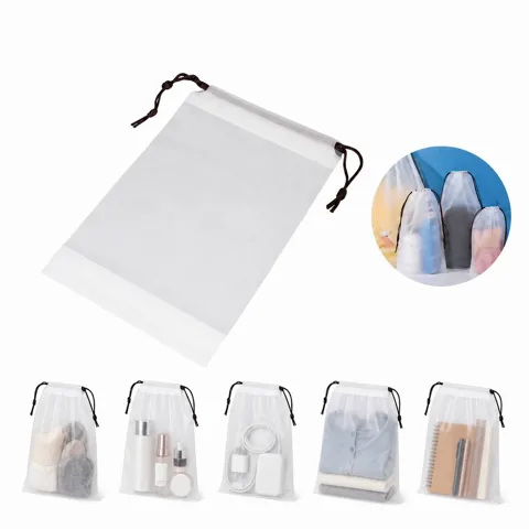 Waterproof Drawstring PEVA Shoe Bag for Travel Storage 2