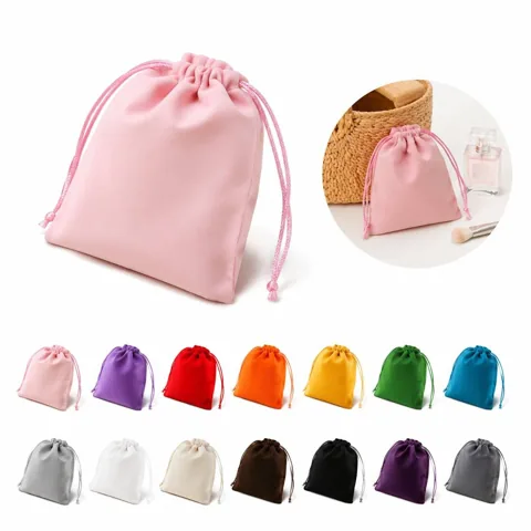 Flocked Velvet Drawstring Bag for Jewelry Storage 2