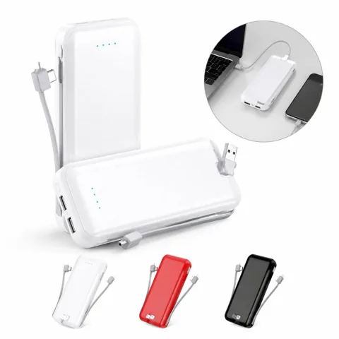 10000mAh Power Bank with Built-In Cable & AC Charger 2