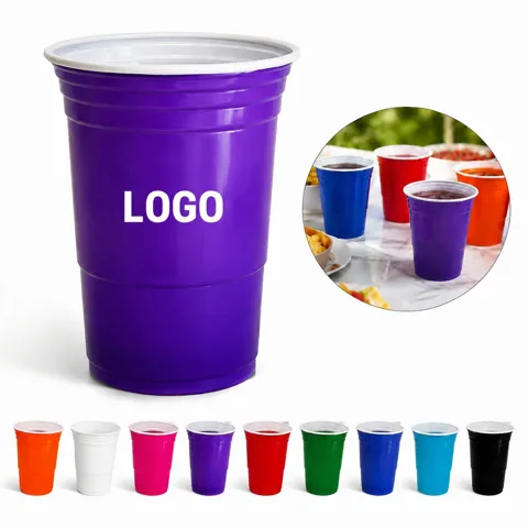 16 oz Reusable Plastic Party Cup, BPA-Free Stackable 1
