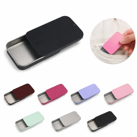 Mini Frosted Metal Slide Top Tin Box for Pills, Jewelry & 2