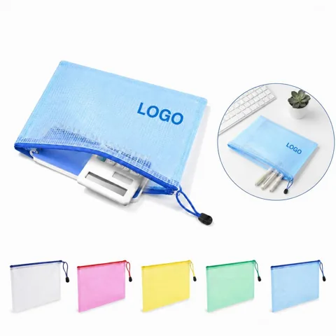 A4 Clear Mesh PVC Zipper Pouch for Documents and Stationery 1