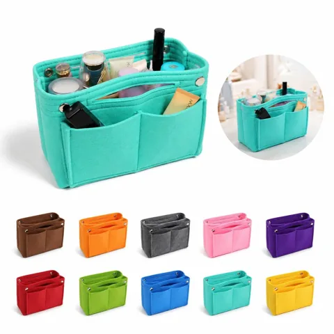 Eco Felt Cosmetic Pouch with Zipper for Travel and Daily 2