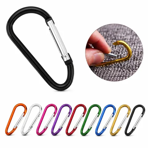 2-Pack Aluminum Alloy D Ring Carabiners for Climbing and More 2