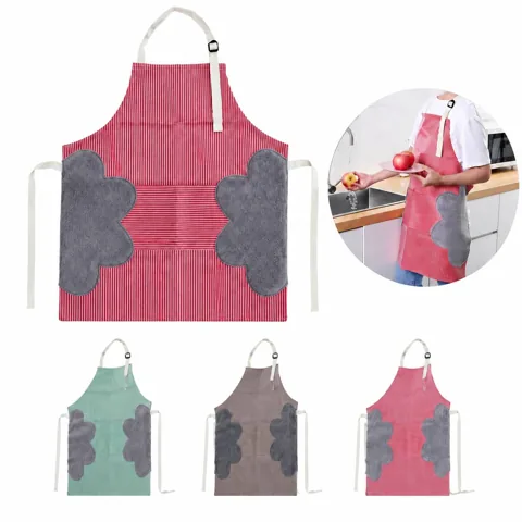 Oil Proof Chef Apron with 2 Pockets, Wipe-Hands Area 2