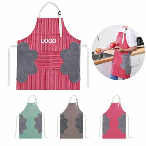 Oil Proof Chef Apron with 2 Pockets, Wipe-Hands Area