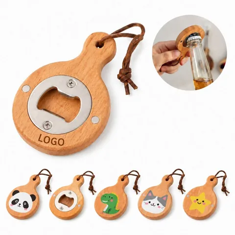 Magnetic Wooden Wine Bottle Opener with Strong Magnet