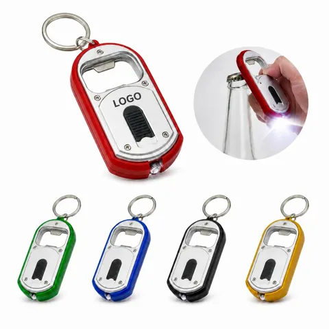 Mini LED Flashlight with Bottle Opener for Keychain