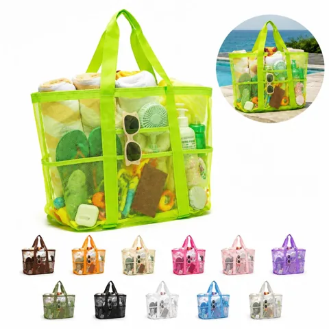 Extra-Large Waterproof Sandproof Mesh Beach Bag Tote 2