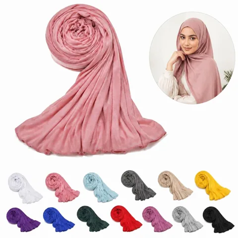 SHIMMER Crinkle Muslim Head Scarf, Breathable Lightweight 2