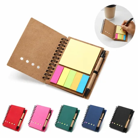 Kraft Paper Notepad with Attached Pen, Lined Pages for Everyday Use 2